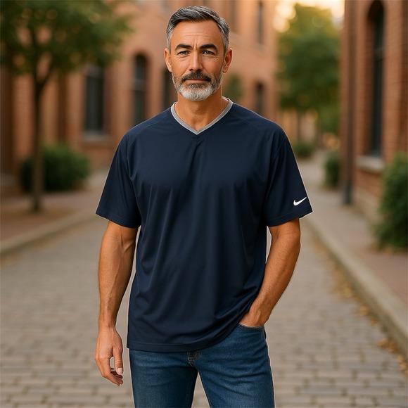 Nike Other - Vintage Nike Men's XXL Blue‎ Vented Drawstring Waist Pullover Windbreaker Golf